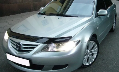 Дефлектор капота (мухобойка) Mazda 6 с 2002-2008 г.в. (Мазда 6) Вип Тюнинг